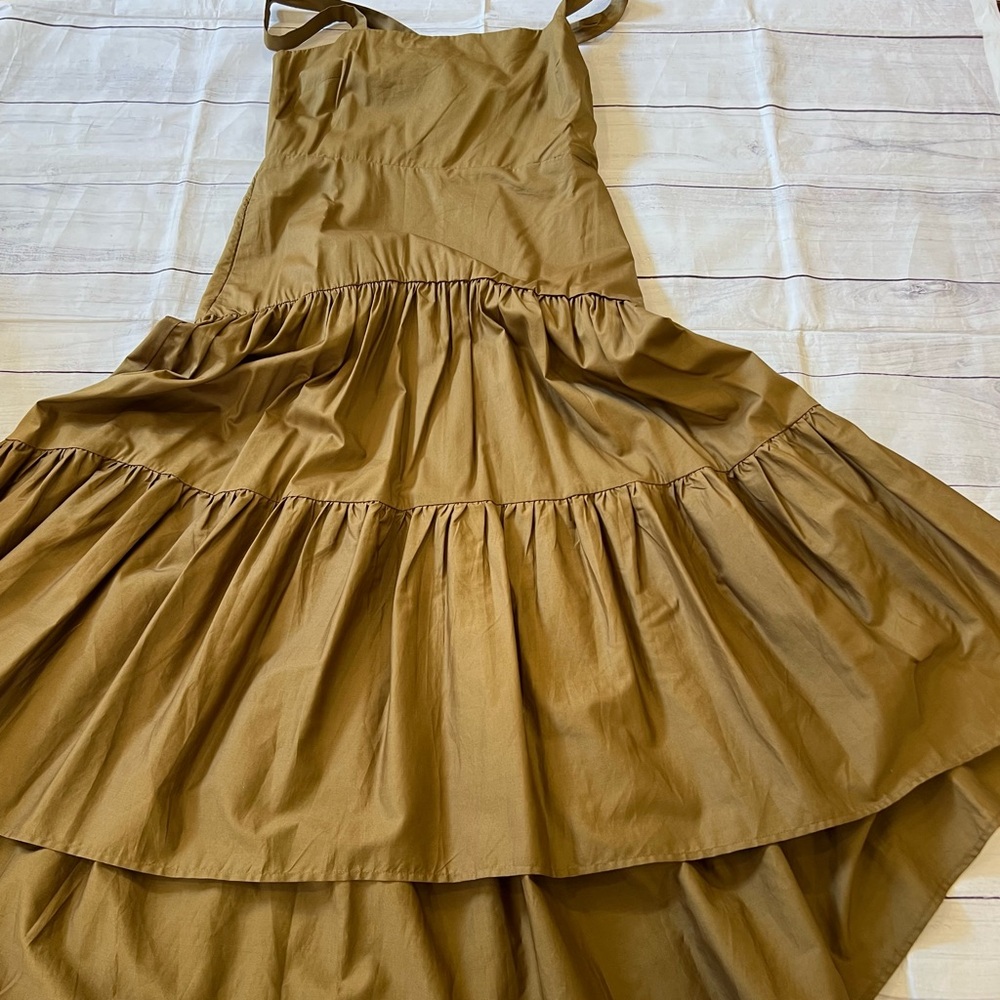 Banana Republic Tiered Maxi Dress in Olive Brown